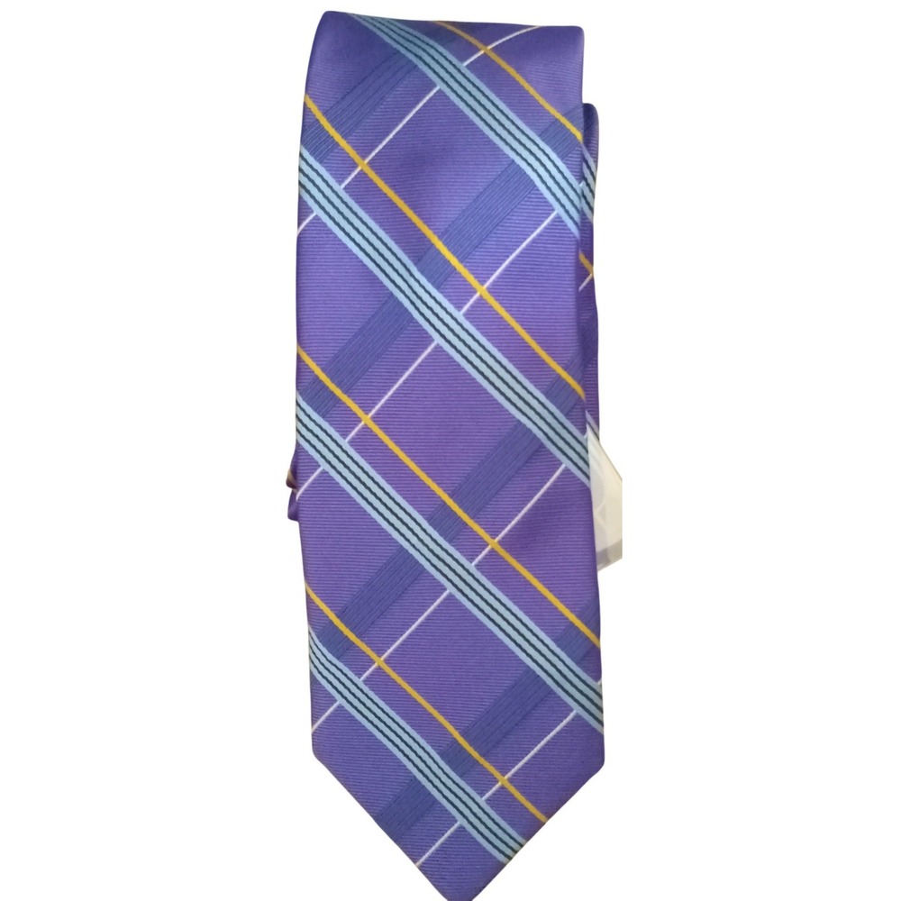 Robert Talbott Best of Class Purple Plaid Silk Tie Hand Made Monterey California